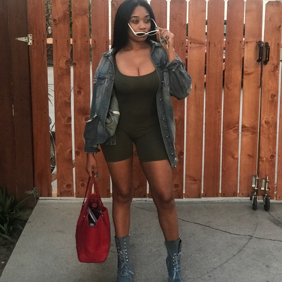 💚 “West” Basic Romper - OLIVE - Picture 6 of 7